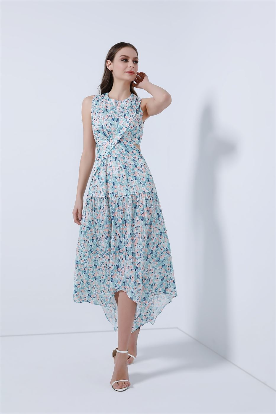 Twisted Cutout Waist Dress - Femi9 EG