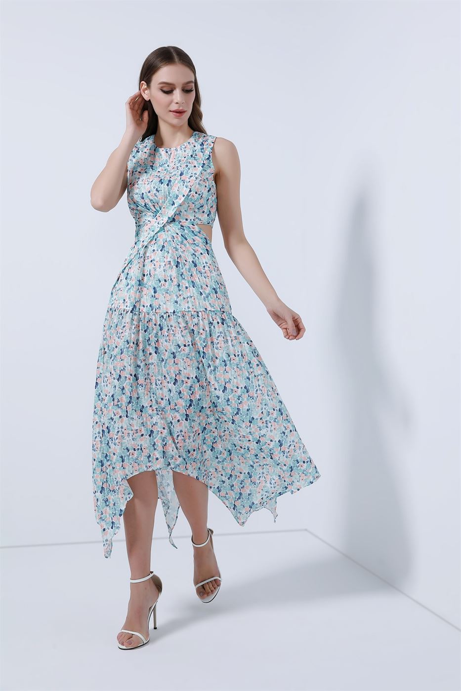 Twisted Cutout Waist Dress - Femi9 EG