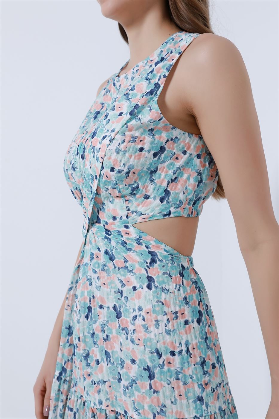 Twisted Cutout Waist Dress - Femi9 EG