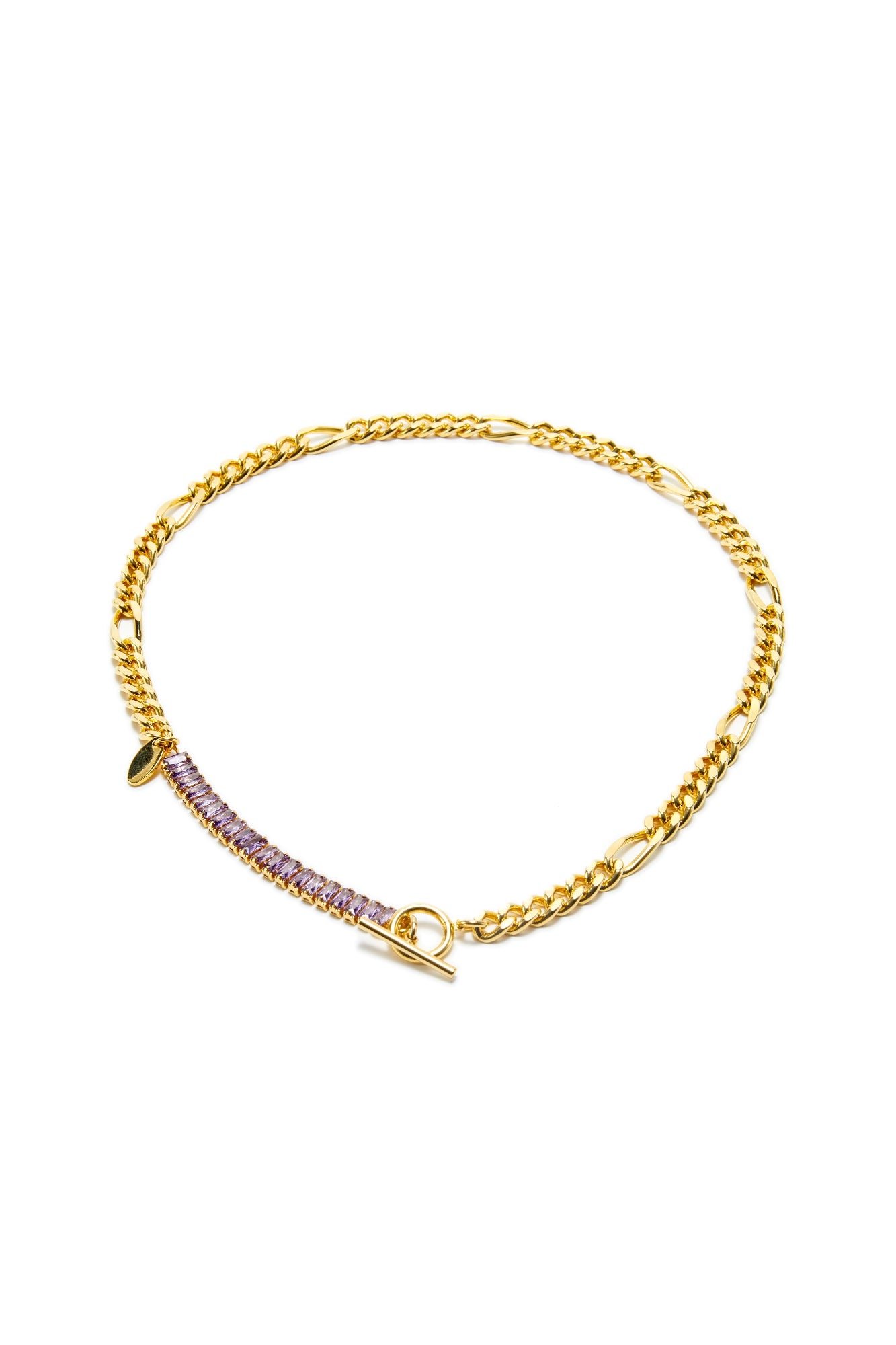 Gold And Purple Tone Short Necelace - Femi9 EG