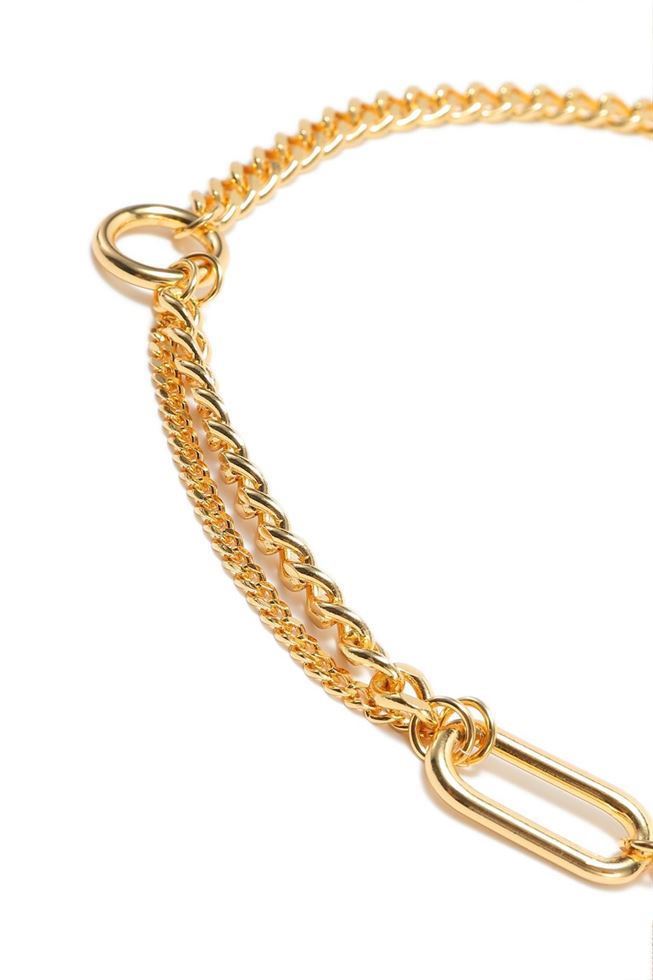 Gold Tone Chains  Collar Necklace - Femi9 EG