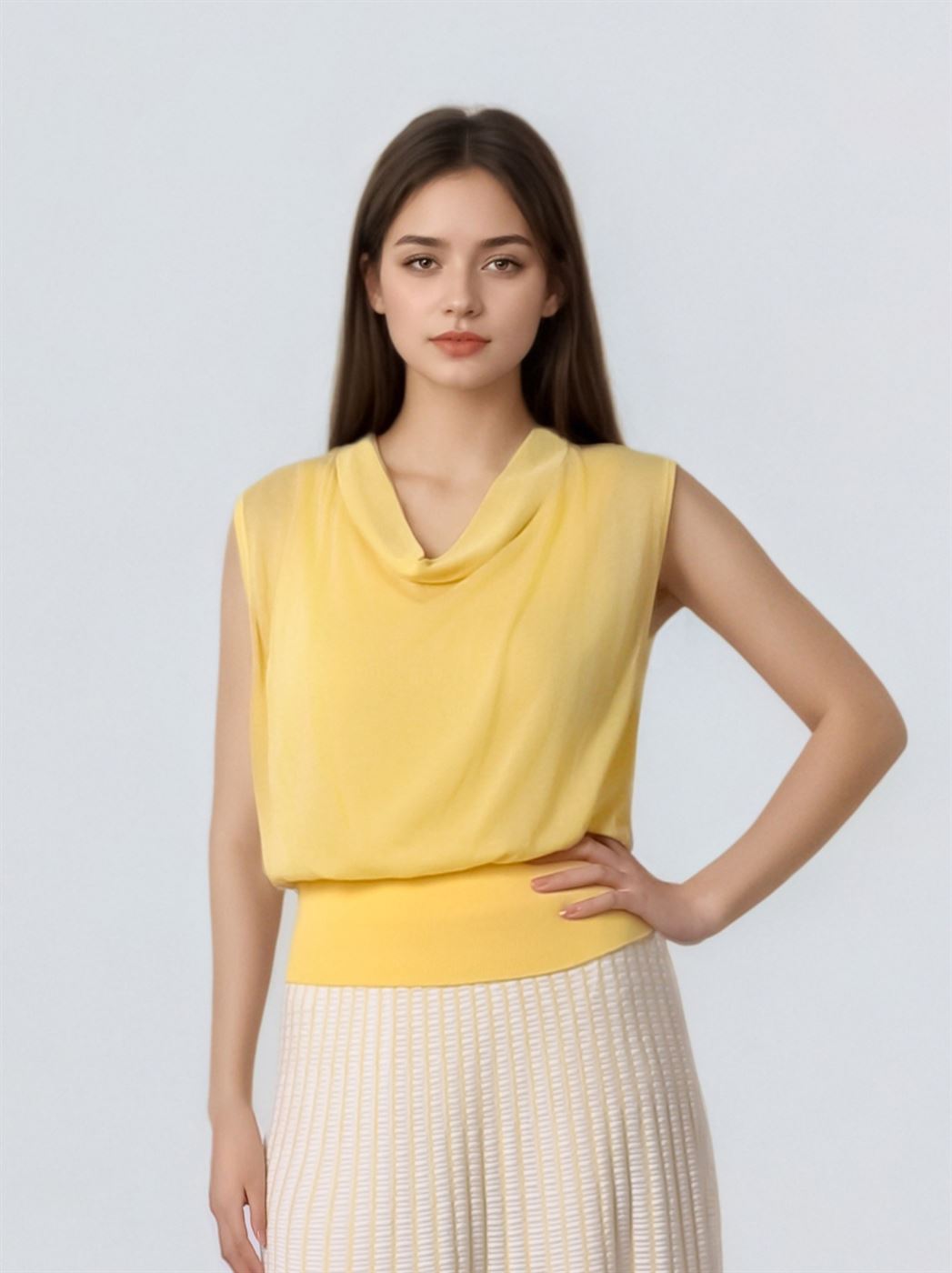 Cowl Neck Knit Top - Femi9 EG