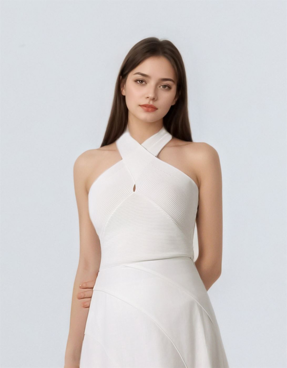 Cross Halter Necklne Top - Femi9 EG