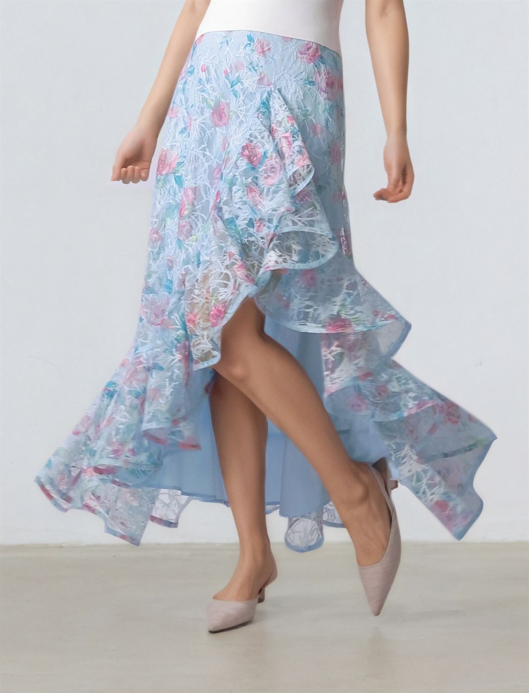 Ruffled Floral Skirt - Femi9 EG