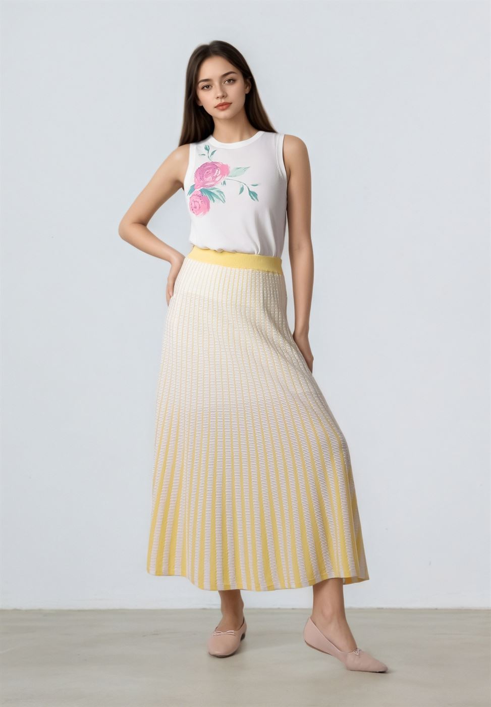 Beaded Print Knit Top - Femi9 EG