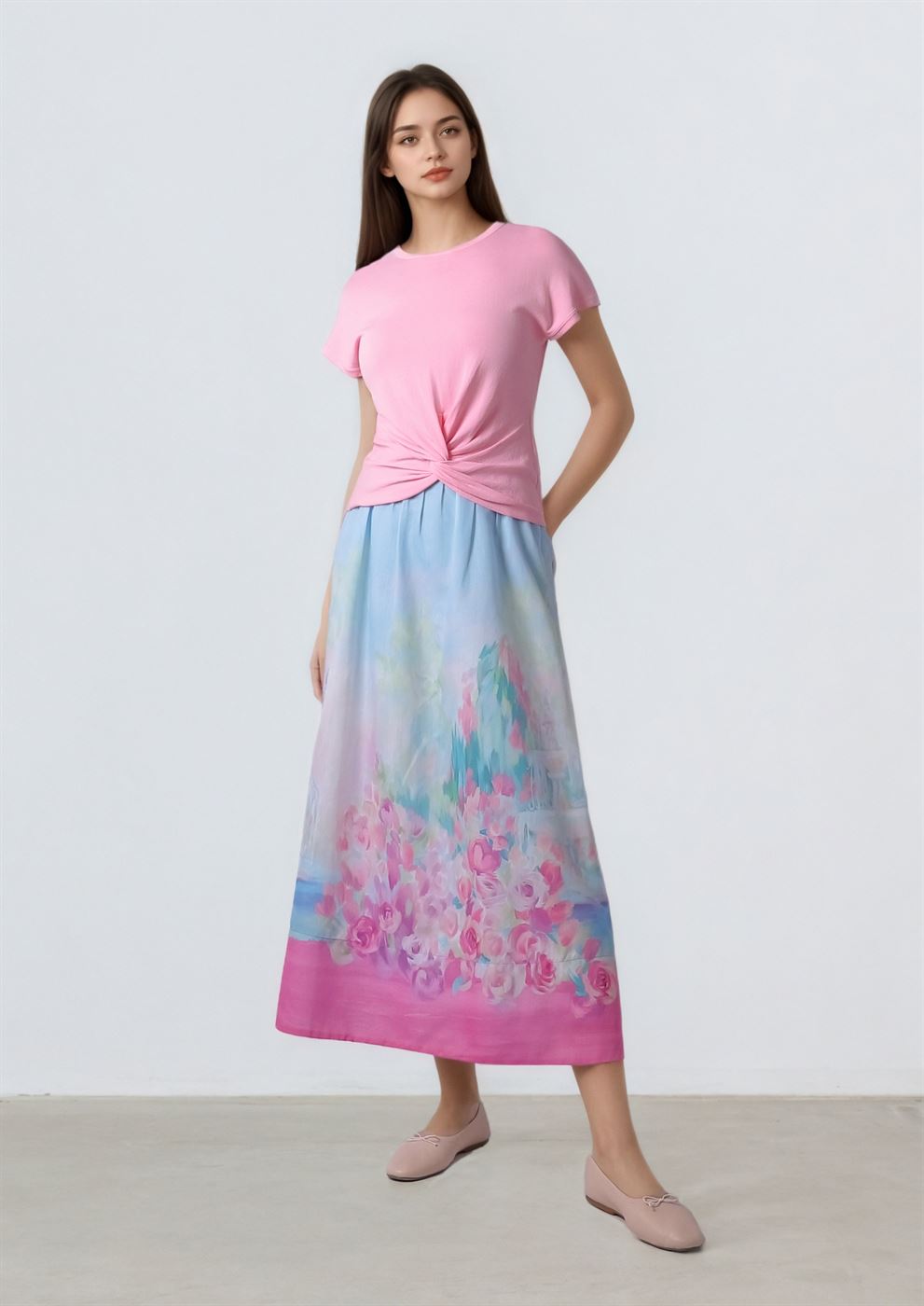 Printed A-Line Skirt - Femi9 EG