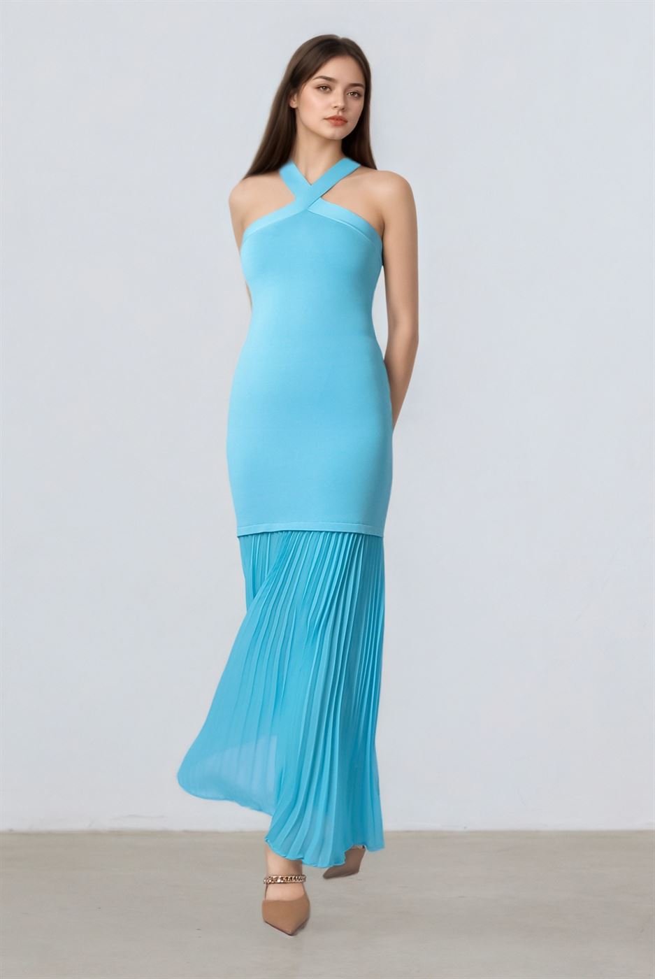 Chiffon Pleated Layer Dress - Femi9 EG
