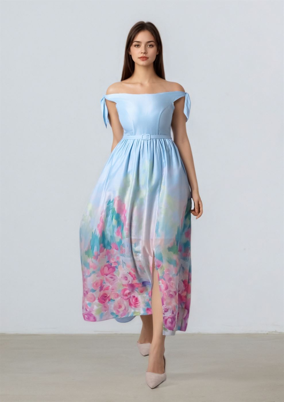 Printed Off-Shoulder  Dress - Femi9 EG