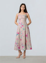 Roses Prints Overlay Dress - Femi9 EG