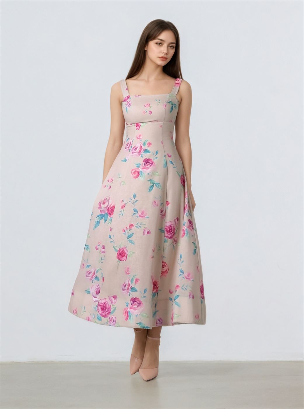 Roses Prints Overlay Dress - Femi9 EG