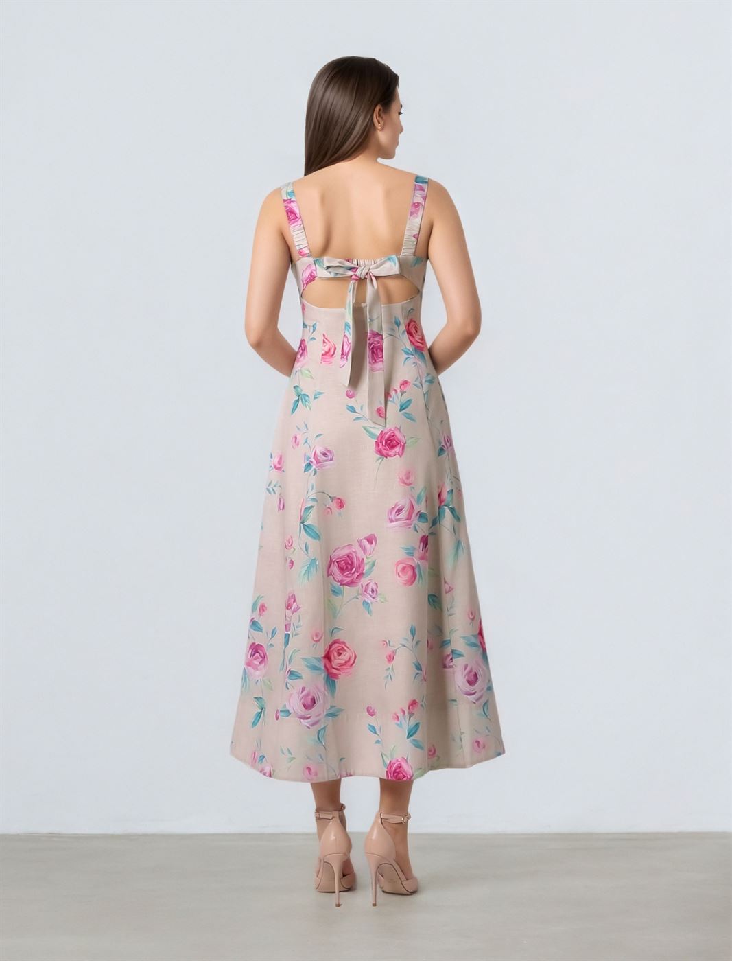 Roses Prints Overlay Dress - Femi9 EG
