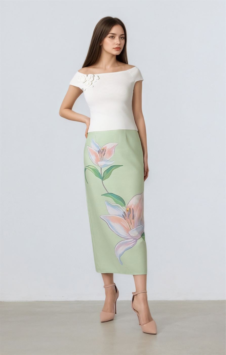 Off-Shoulder Flower Top - Femi9 EG