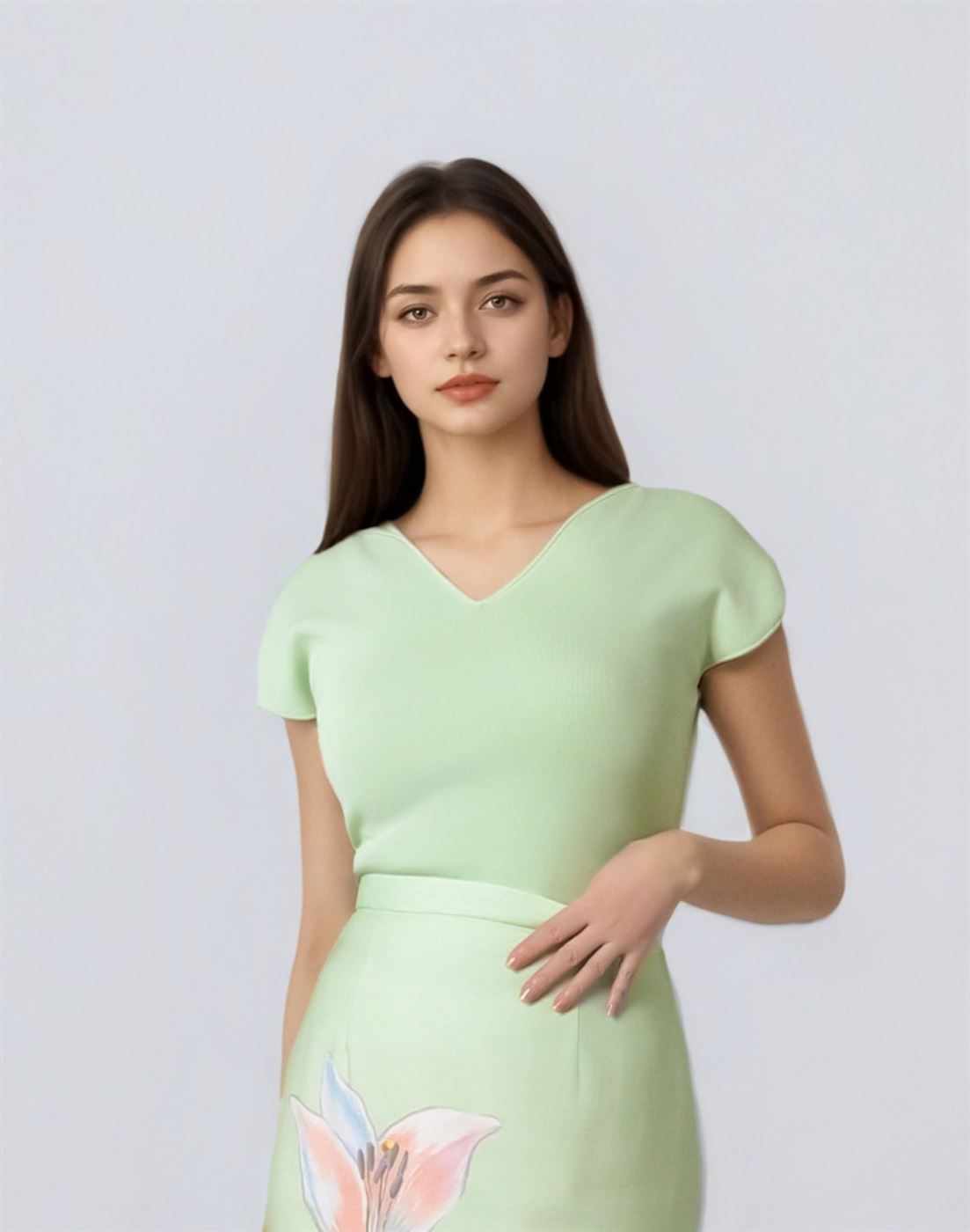 V-Neck Knit Top - Femi9 EG
