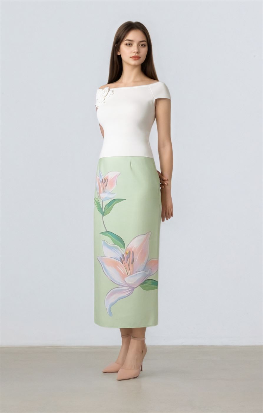 Printed Pencil Skirt - Femi9 EG