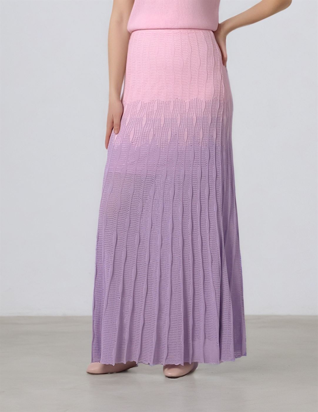 Ombre Pleated A-Line Skirt - Femi9 EG
