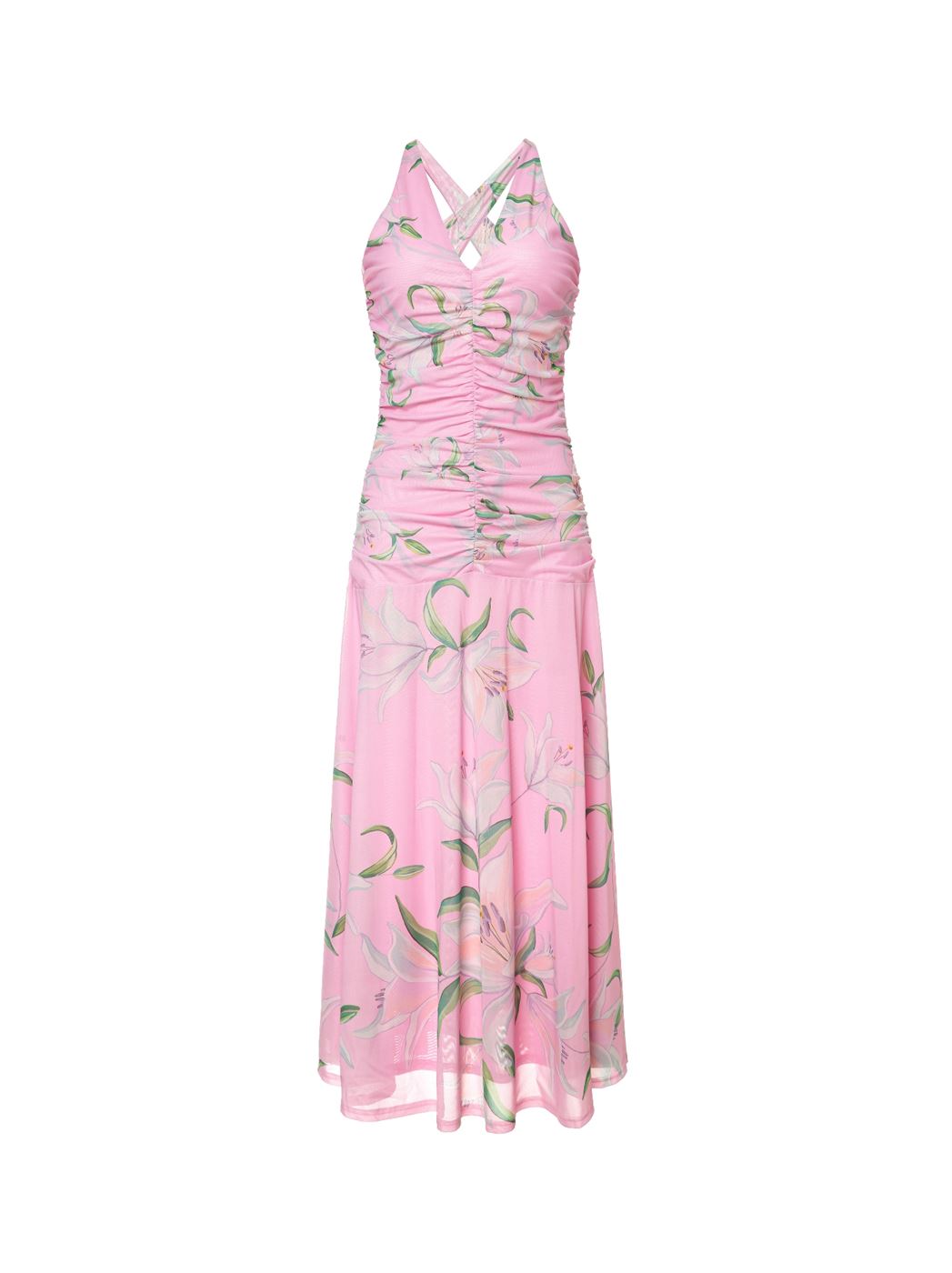 Ruched Printed Dress - Femi9 EG