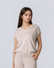 Relaxed Short Sleeves Hoodie - Femi9 EG