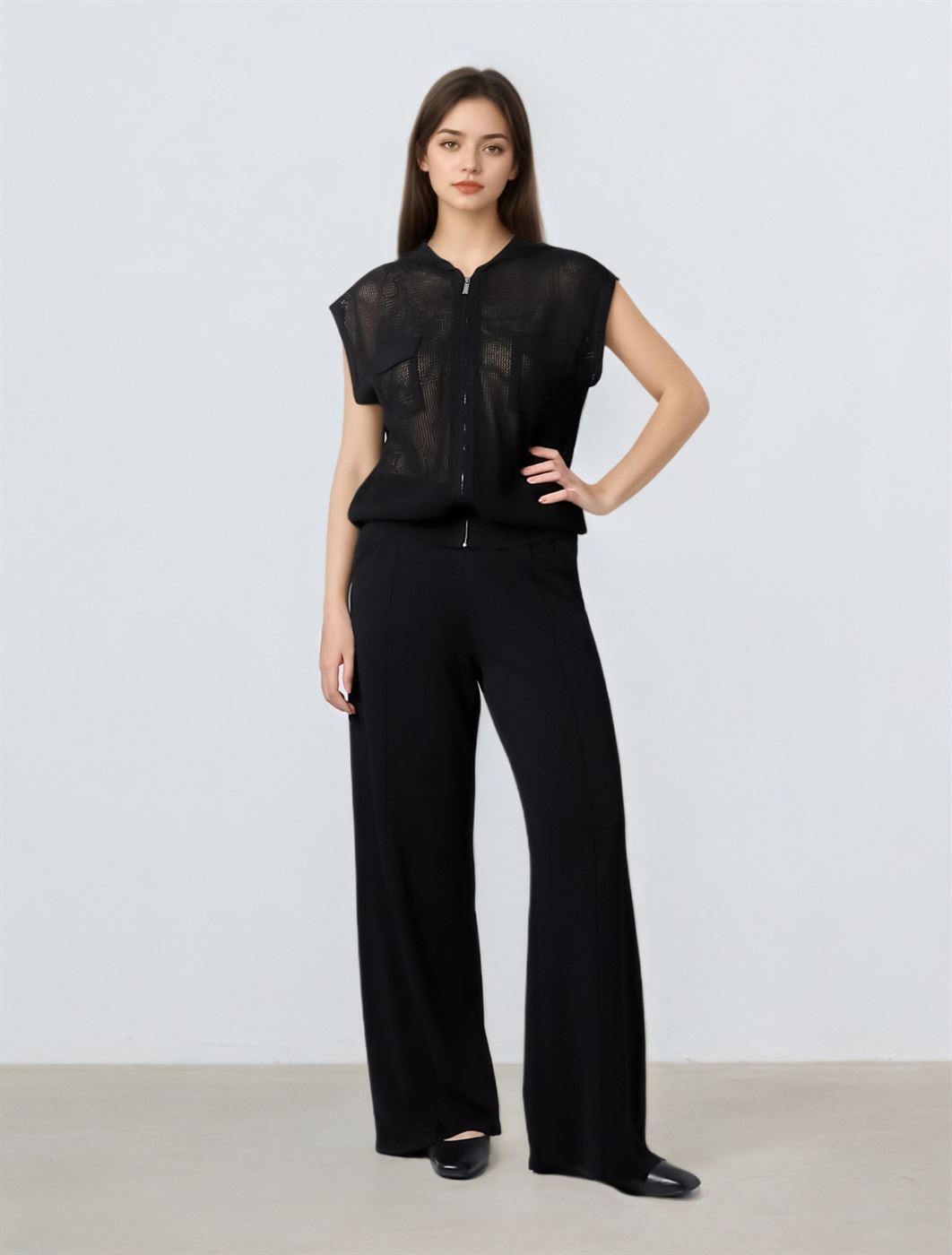 Wide Leg Knit Pants - Femi9 EG