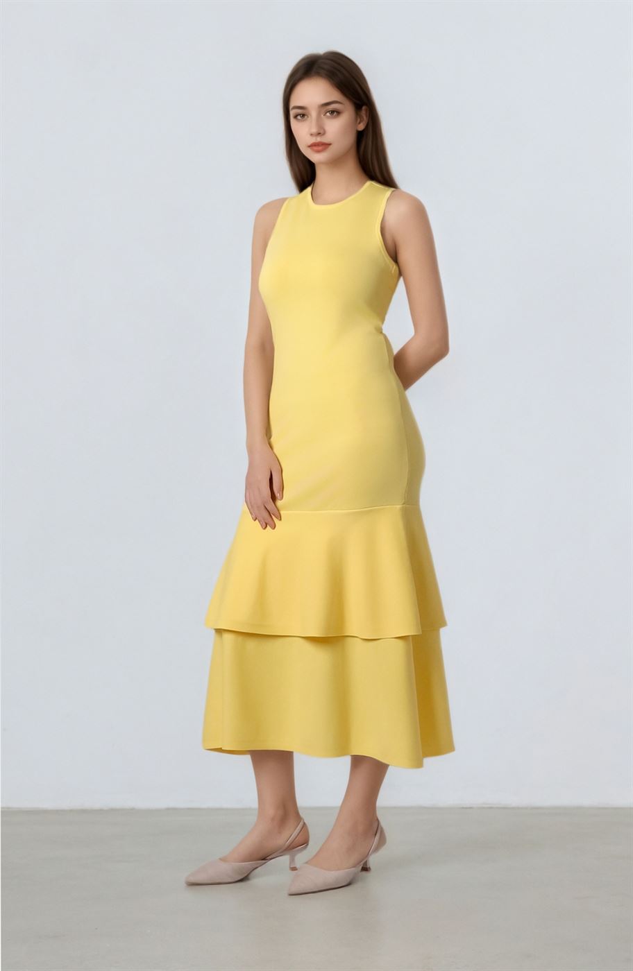 Ruffled Hem Knit Dress - Femi9 EG