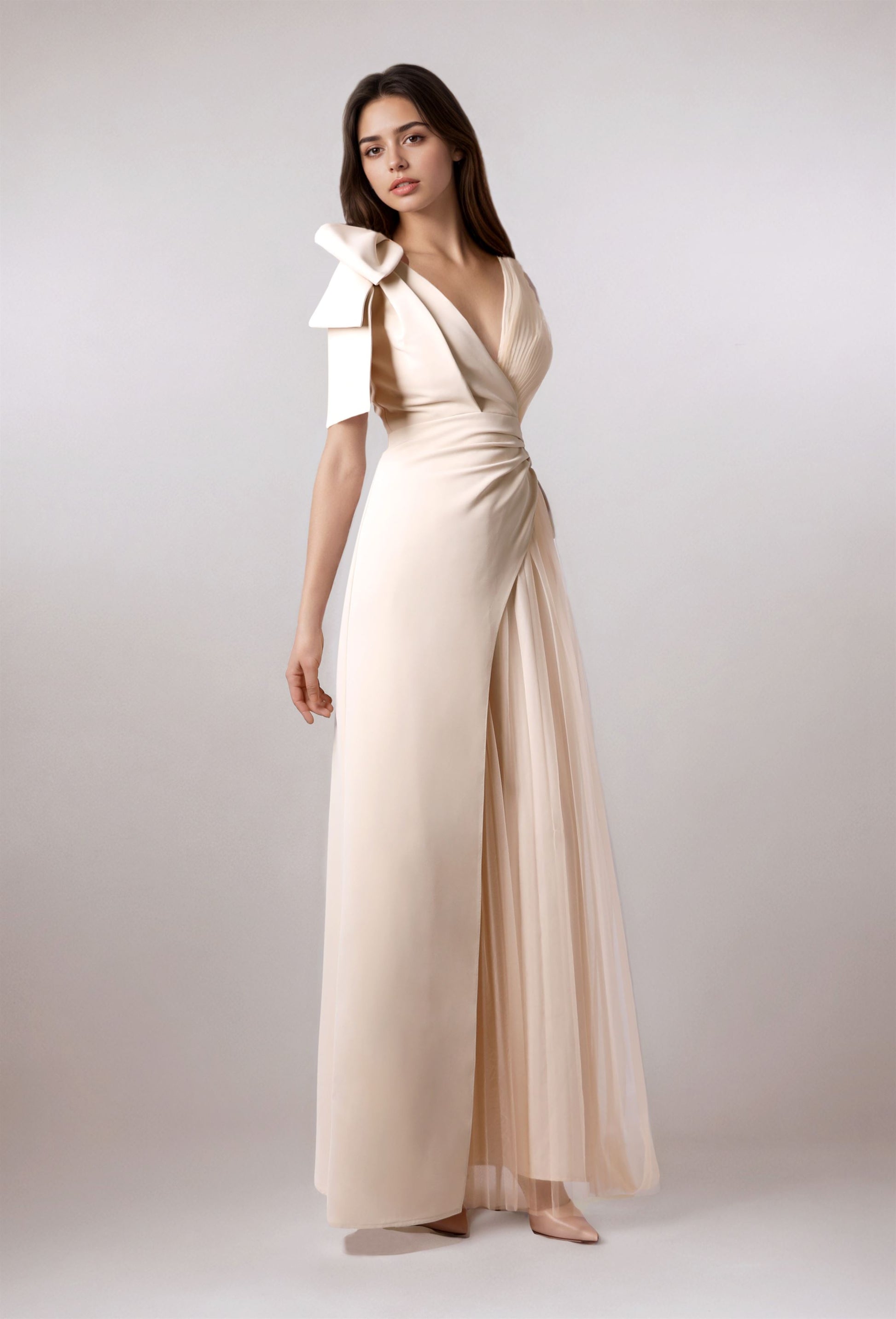 Bow-Tie Shoulder Dress - Femi9 EG