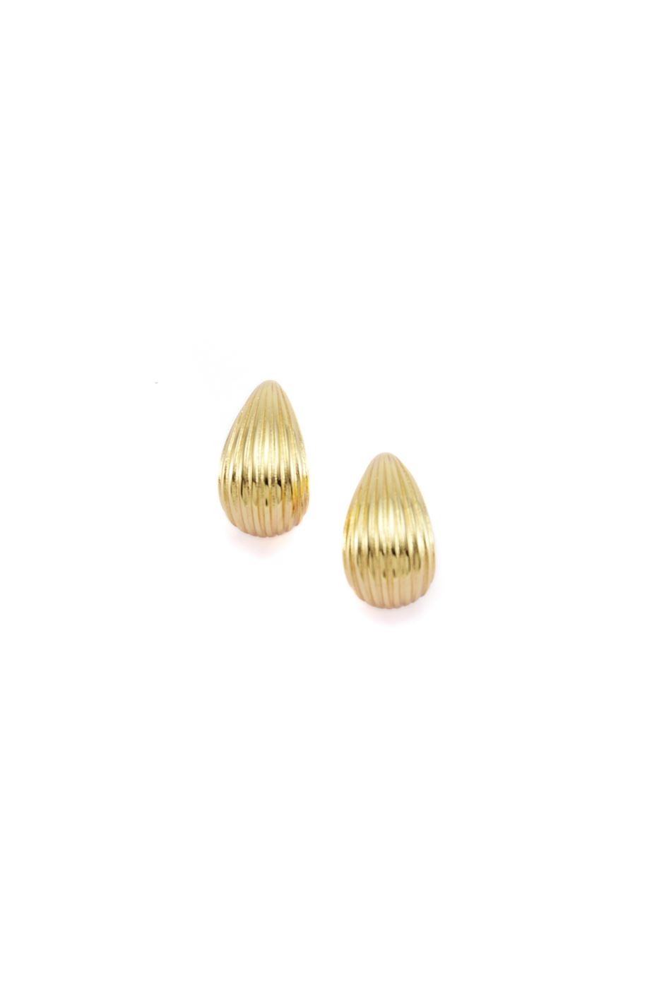 Golden Hammered Hoop Earrings - Femi9 EG