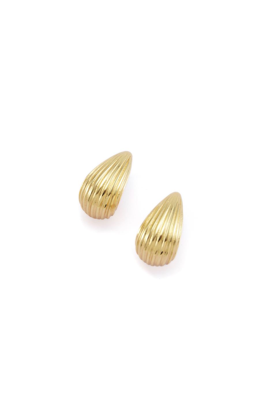 Golden Hammered Hoop Earrings - Femi9 EG