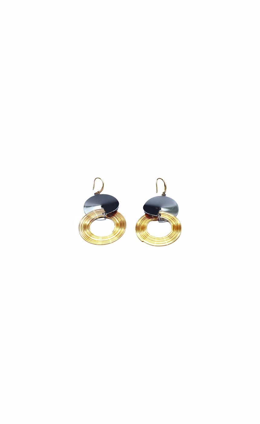 Gold And Silver Tones Earrings - Femi9 EG