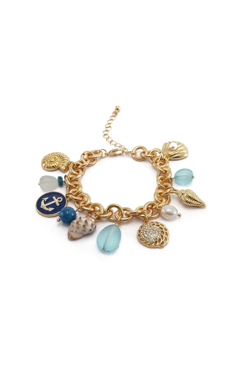 Gold Chain Bracelet With Charms - Femi9 EG
