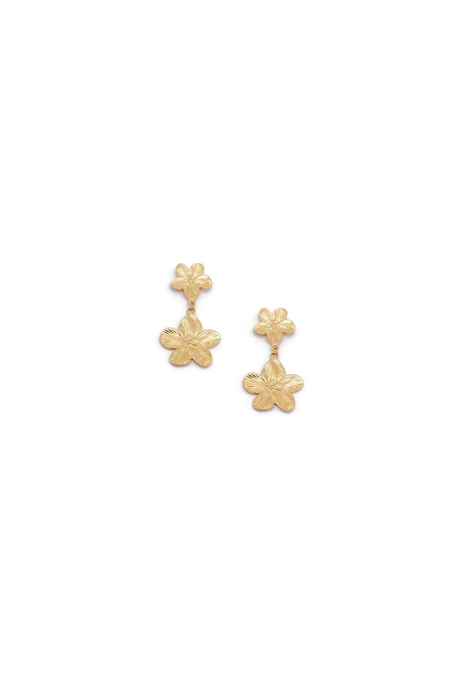 Double Drop Flower-Shaped Earrings - Femi9 EG