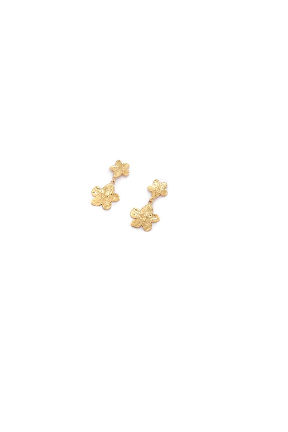 Double Drop Flower-Shaped Earrings - Femi9 EG
