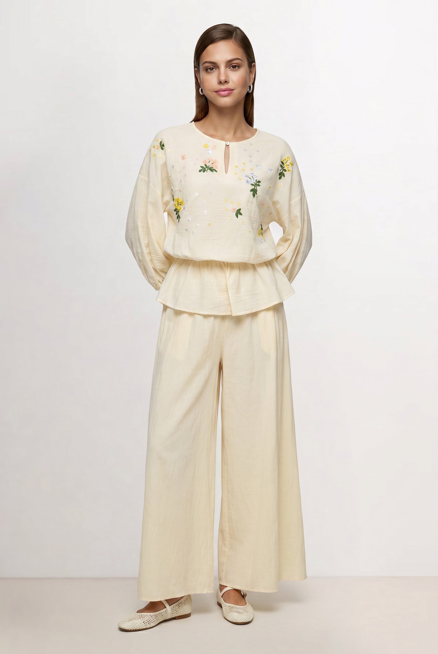 Cream Linen Pants
