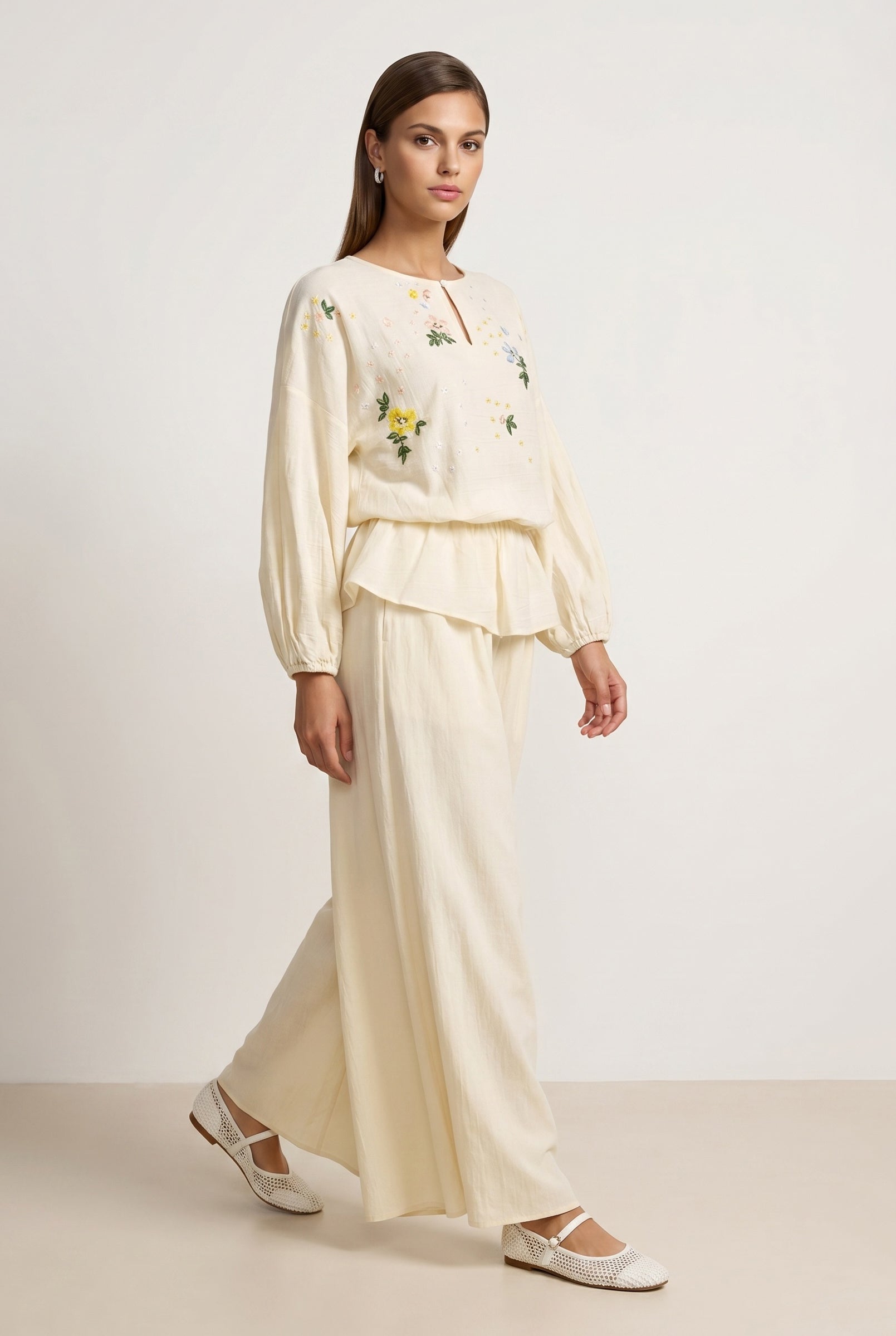 Cream Linen Pants