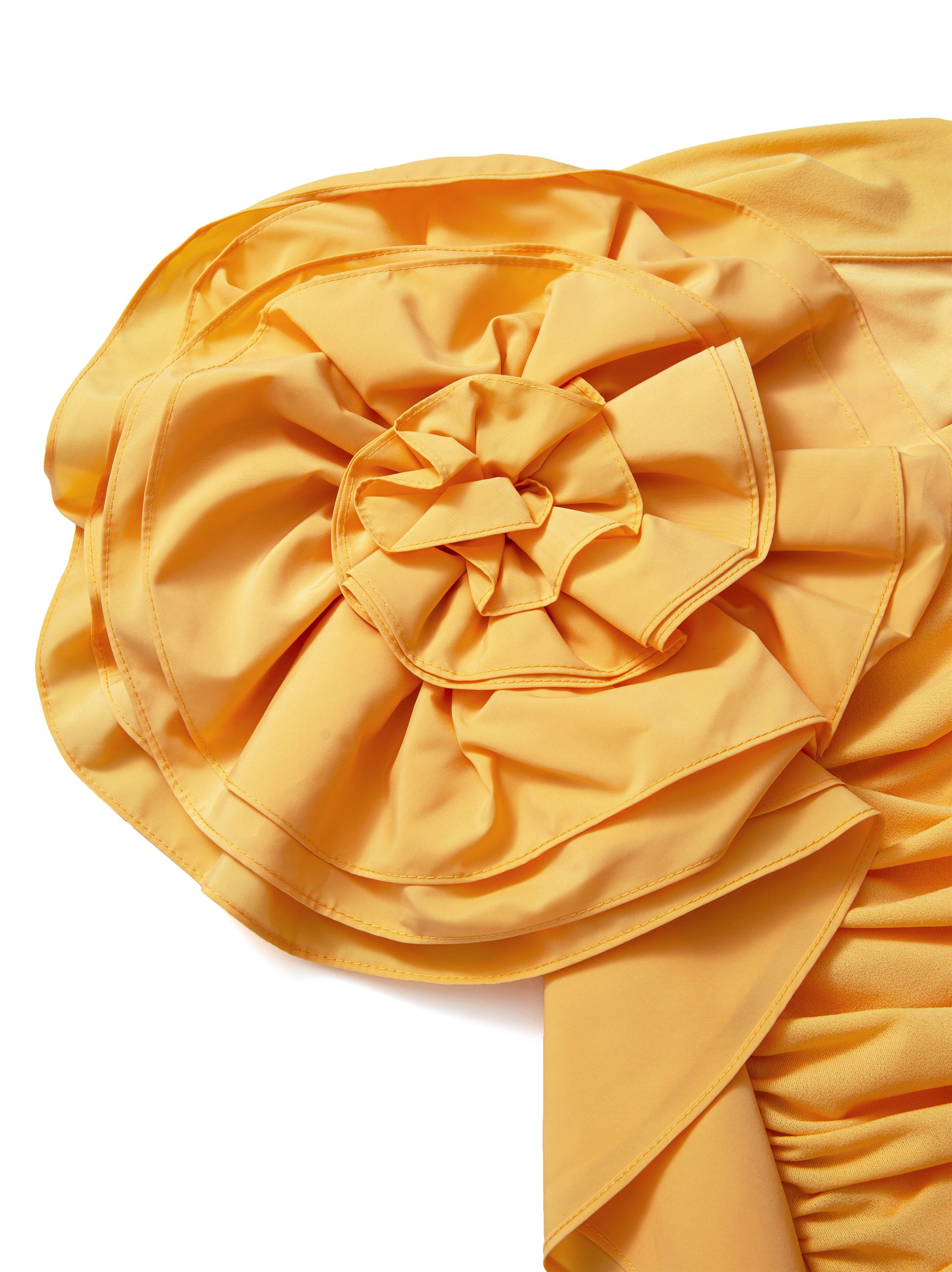 One-Shoulder Golden Yellow Dress
