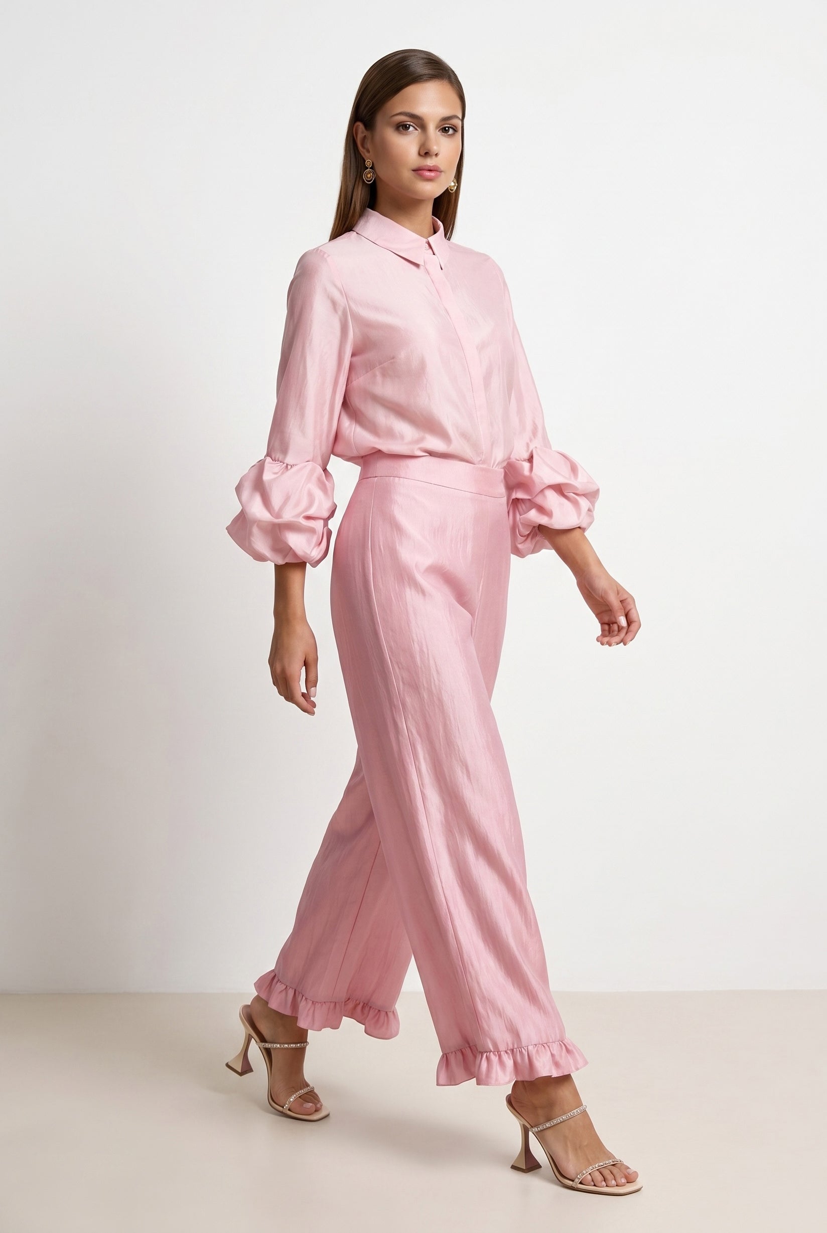 Pink Crepe Pants