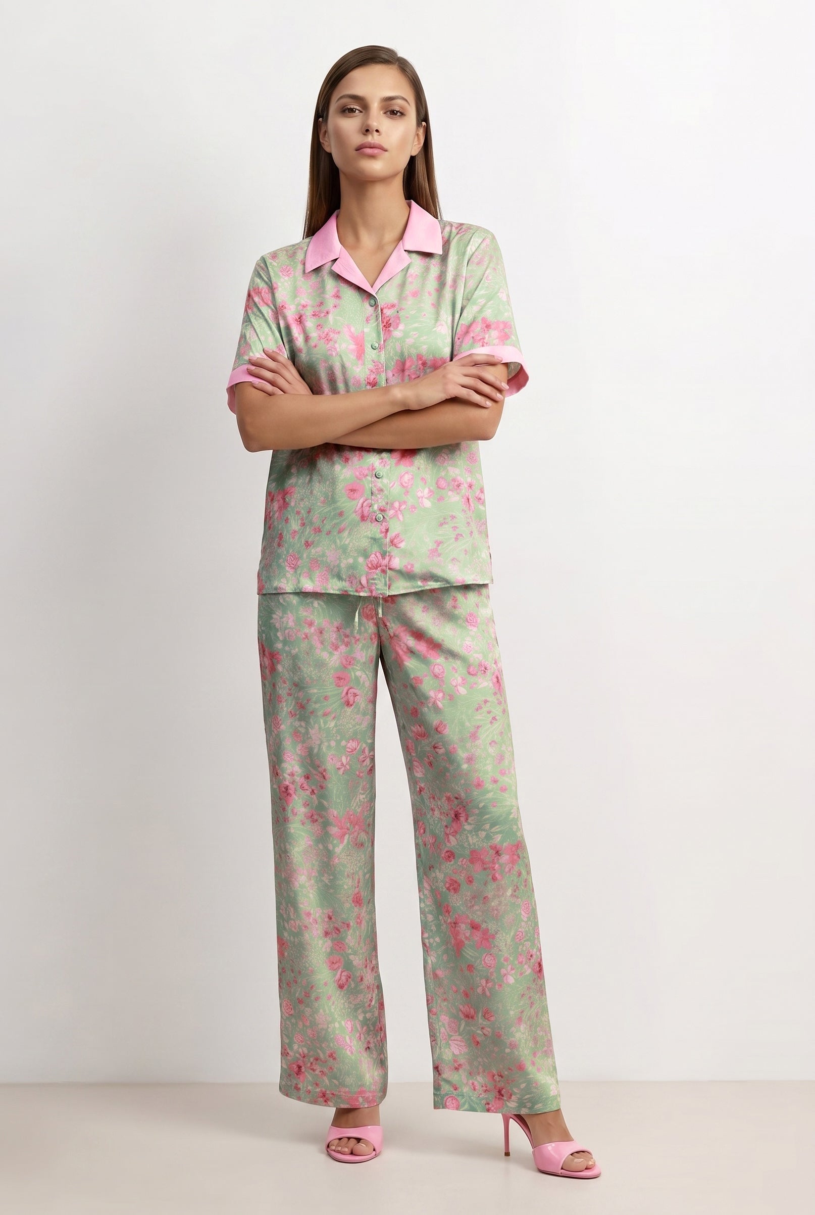 Floral Satin Pants