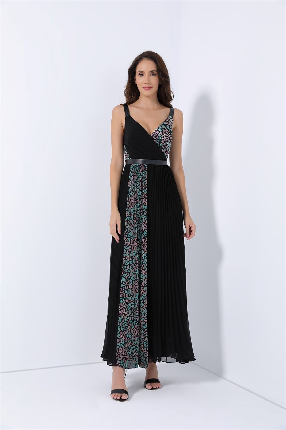 Printed Pleated Dress - Femi9 EG