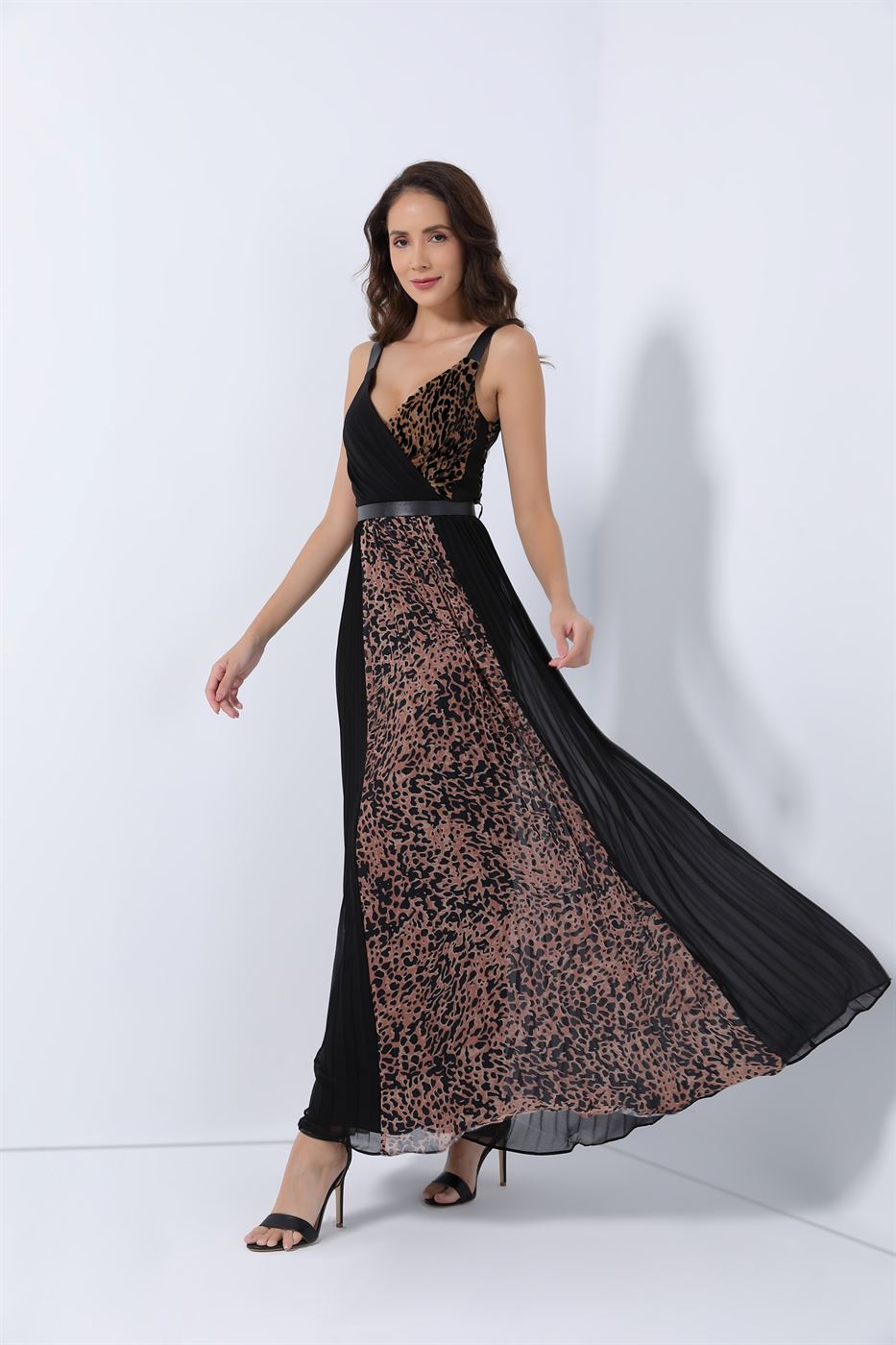 Printed Pleated Dress - Femi9 EG