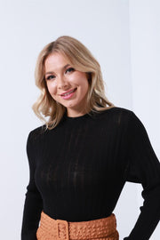 Mock Neck Knitted Pullover - Femi9 EG