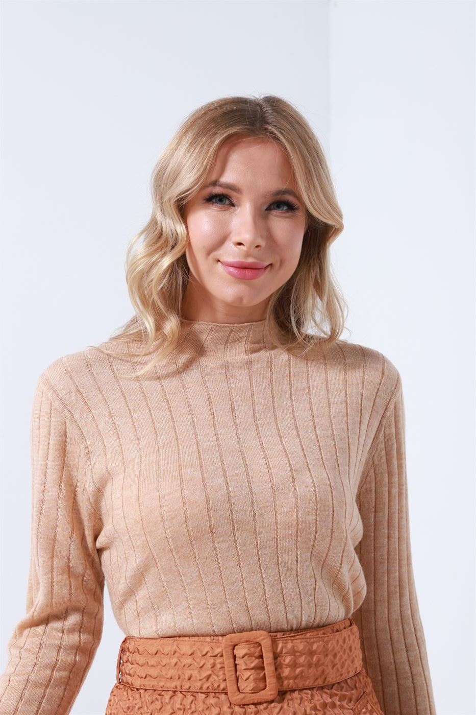 Mock Neck Knitted Pullover - Femi9 EG
