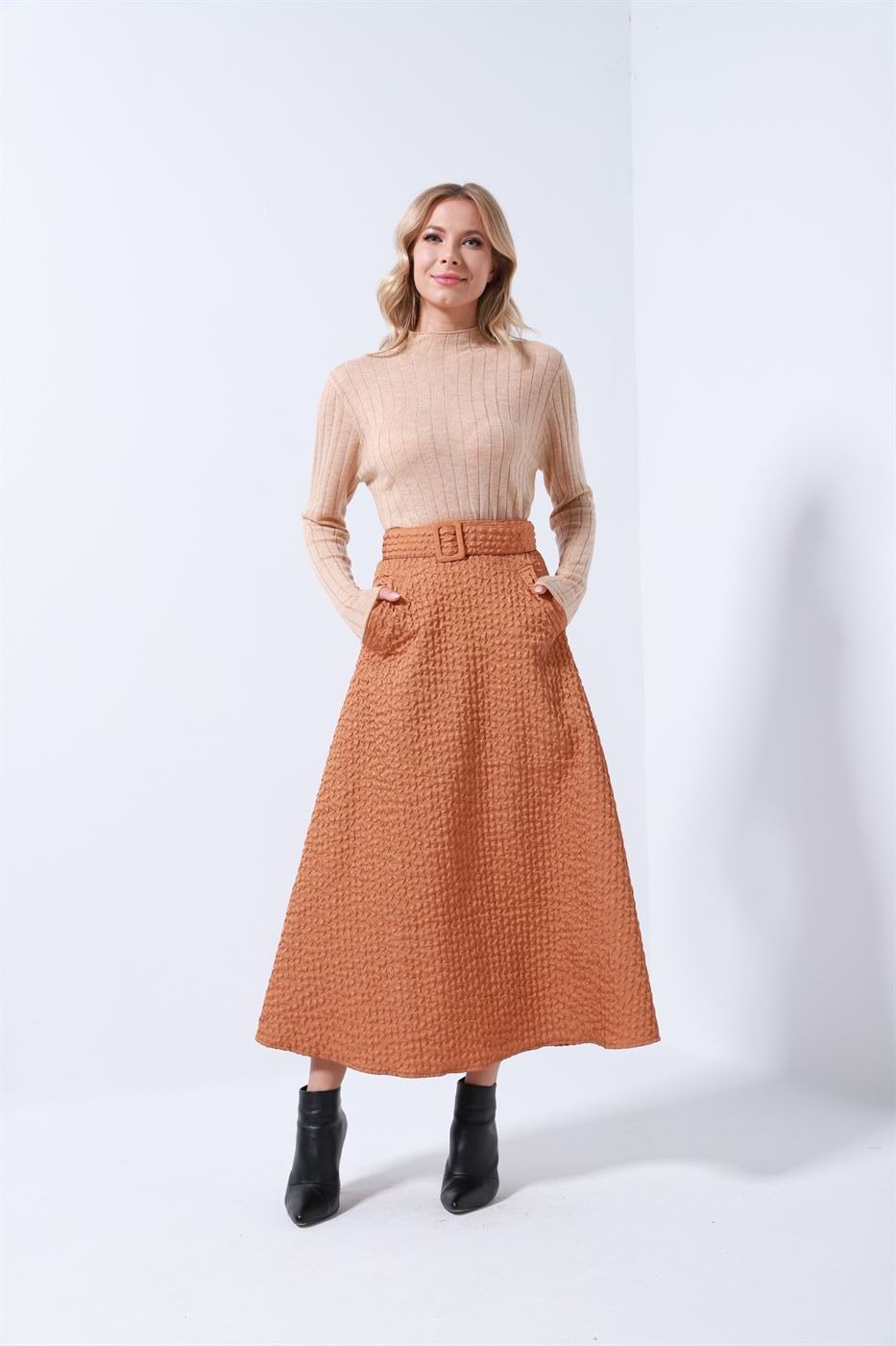 Mock Neck Knitted Pullover - Femi9 EG