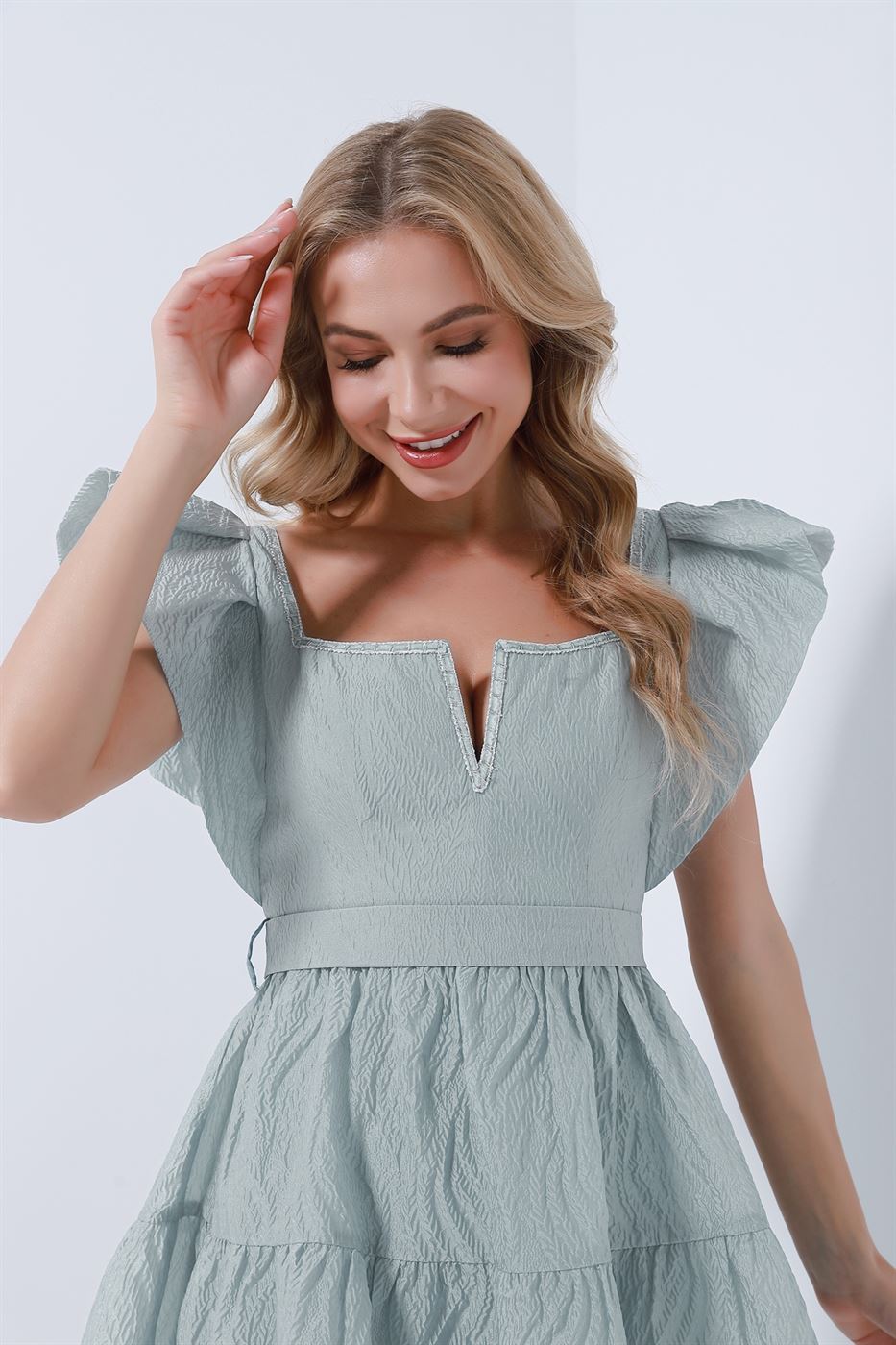 Dress With Ruffled Sleeves - Femi9 EG