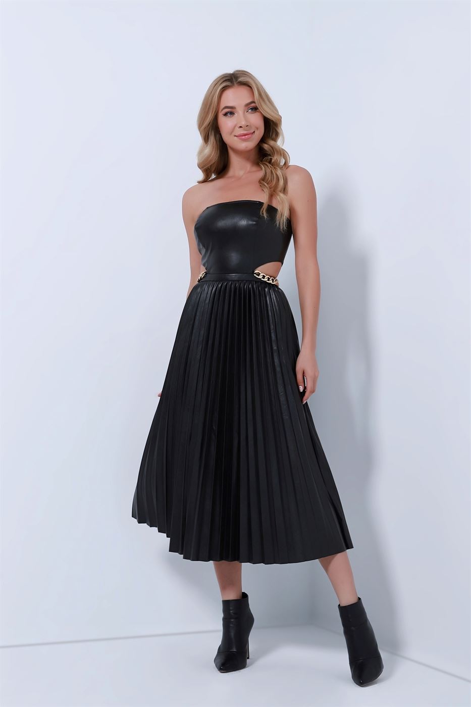 Pu Bustier Midi Dress - Femi9 EG
