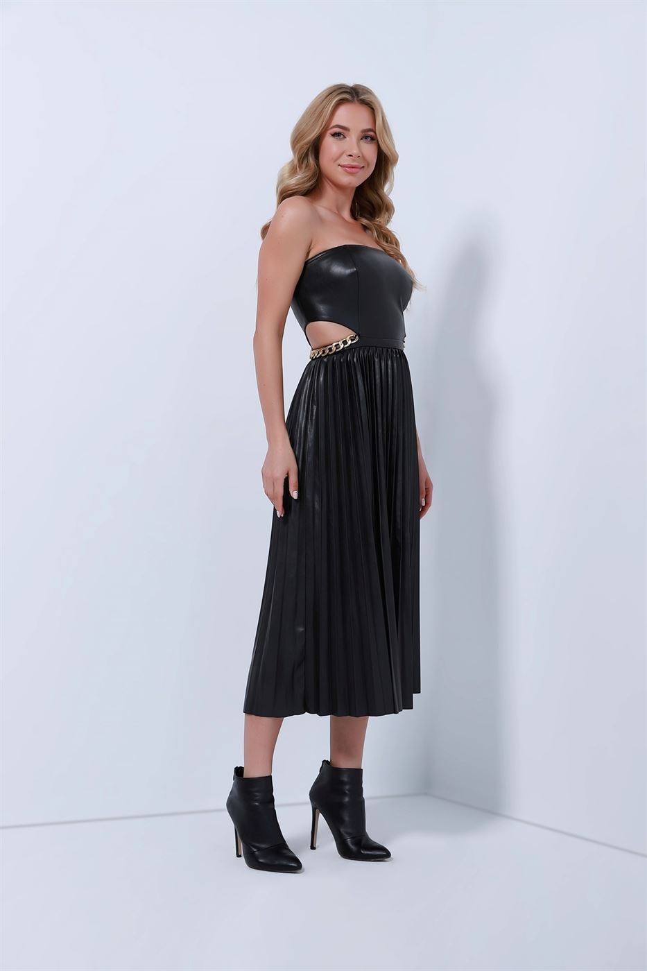 Pu Bustier Midi Dress - Femi9 EG