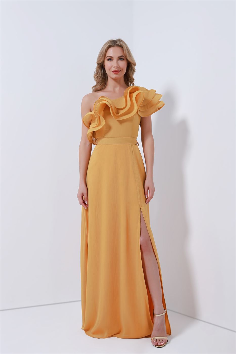 One Shoulder Chiffon Dress - Femi9 EG