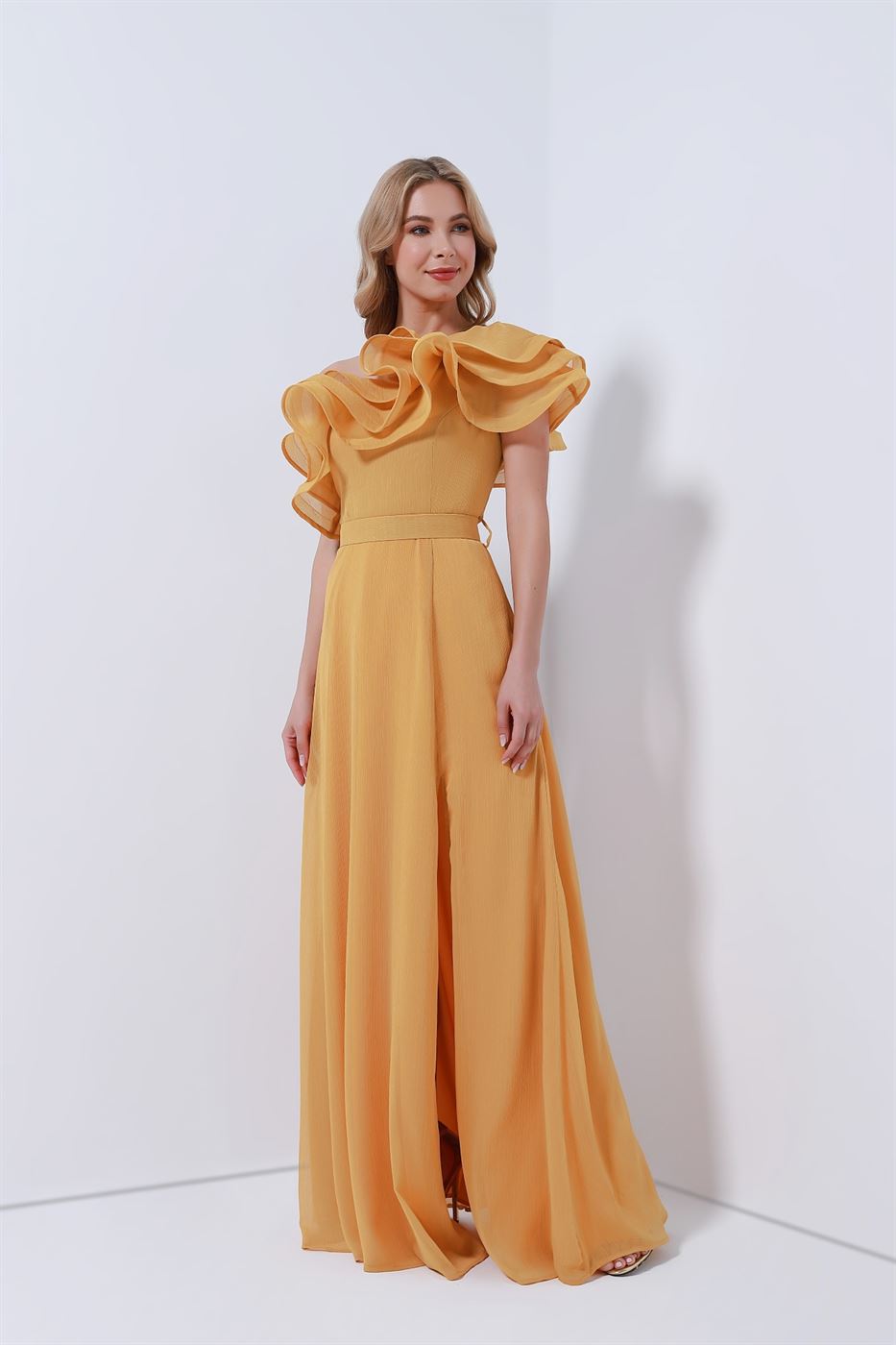 One Shoulder Chiffon Dress - Femi9 EG