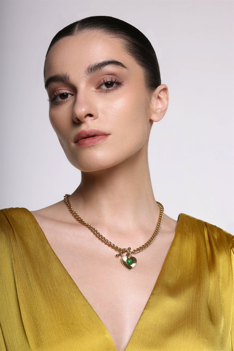 Gold-Green Tone Necklace - Femi9 EG