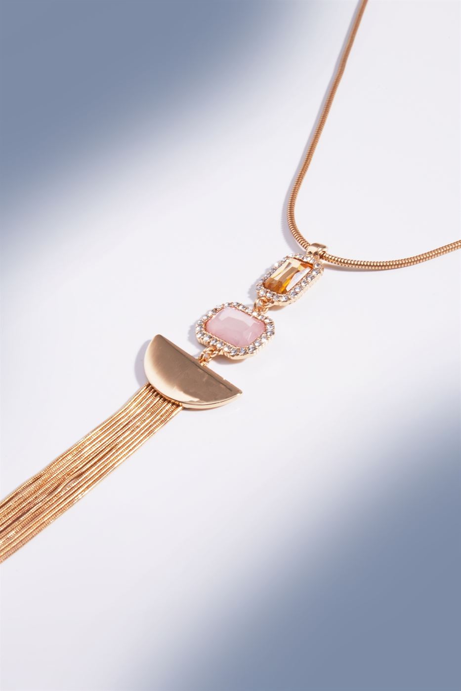 Long Length Gold Tone Necklace - Femi9 EG
