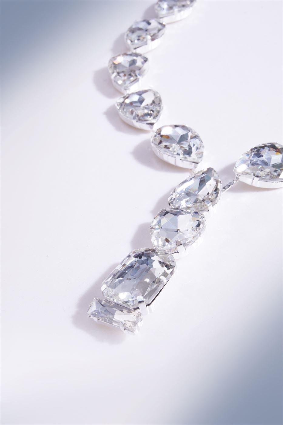 Silver Tone Faux Crystal Necklace - Femi9 EG