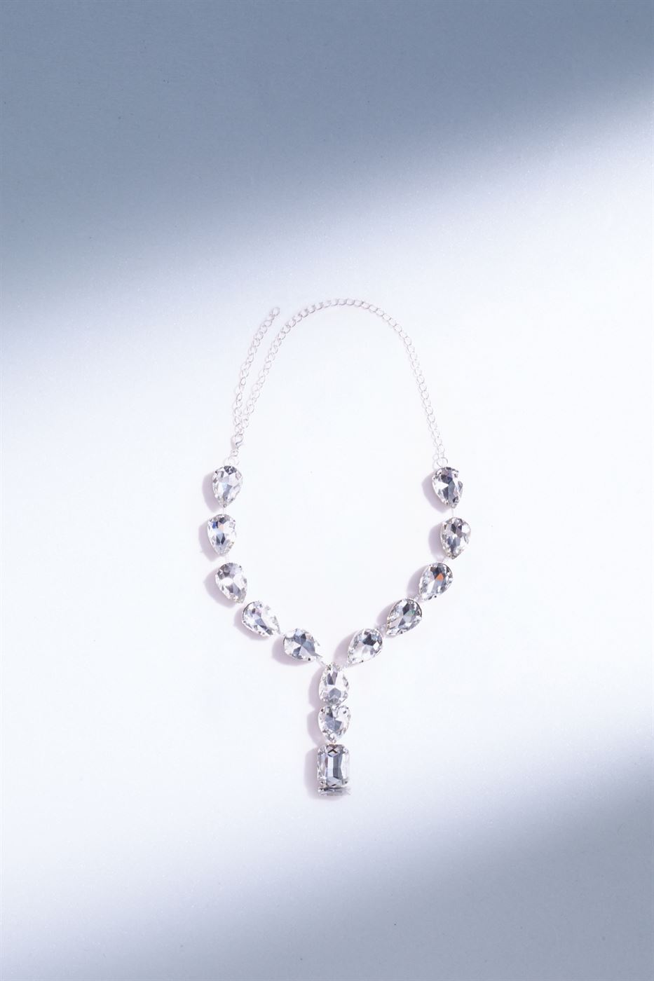 Silver Tone Faux Crystal Necklace - Femi9 EG