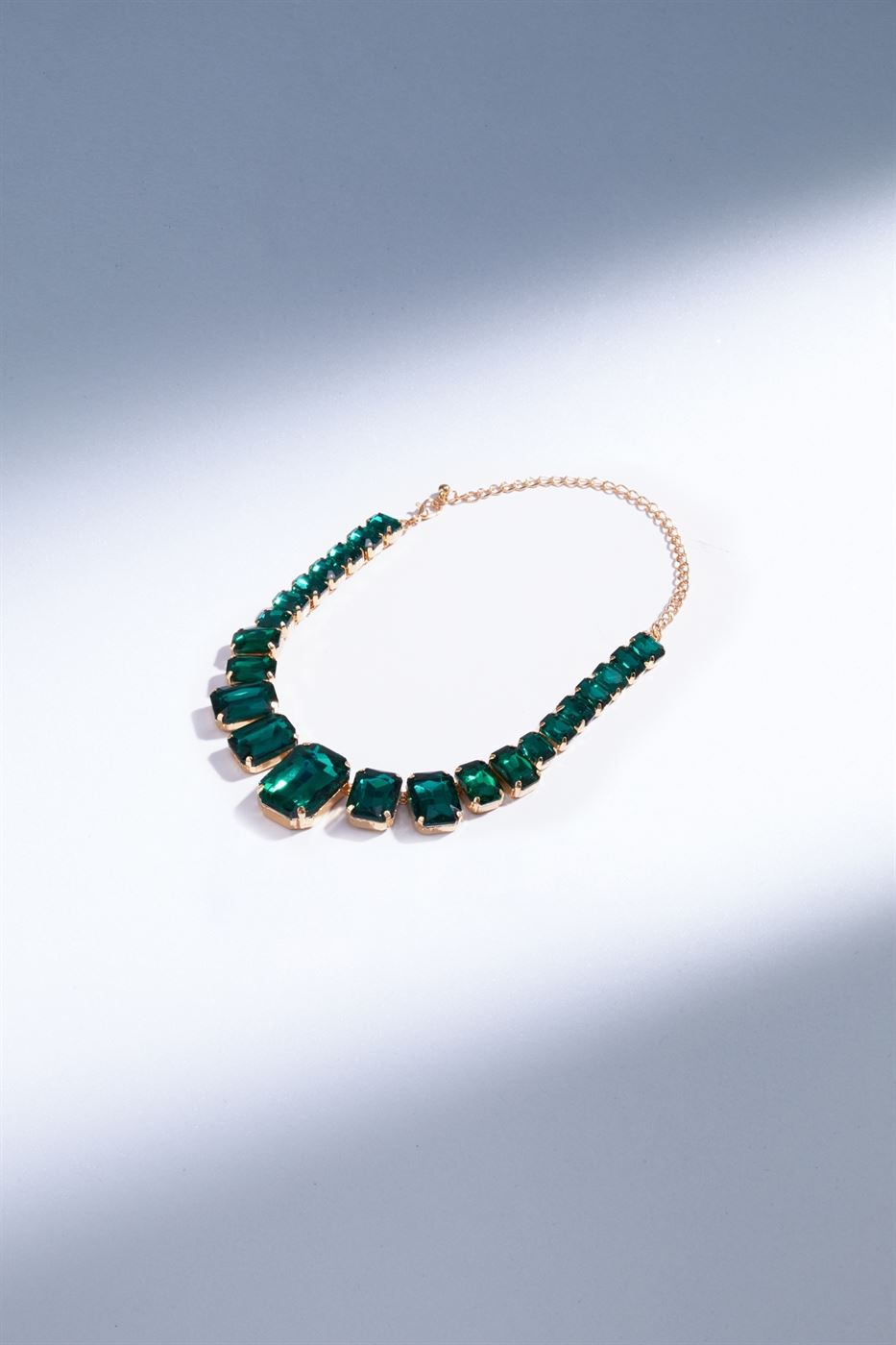 Green Faux Crystal Collar Necklace - Femi9 EG